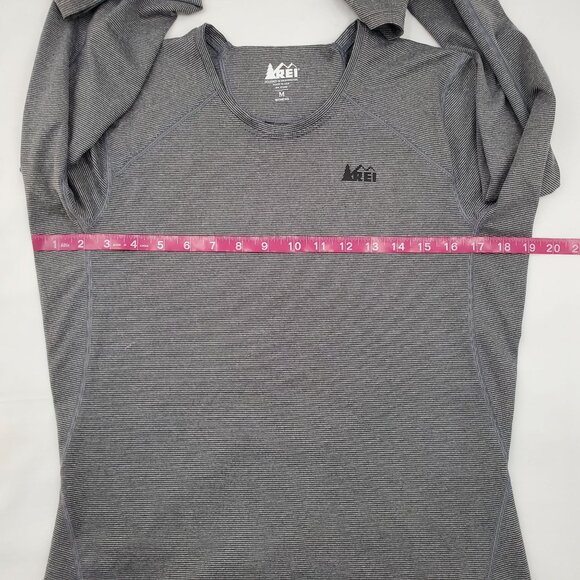 REI Women's Activewear Striped Long Sleeve Crew Top Gray Size Medium - Picture 7 of 10